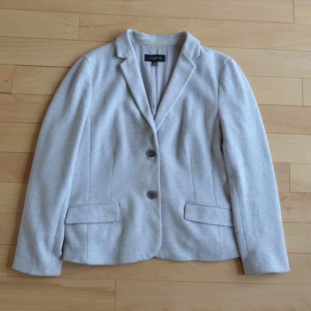 Talbots Blazer Suit Jacket Size 14 Gray